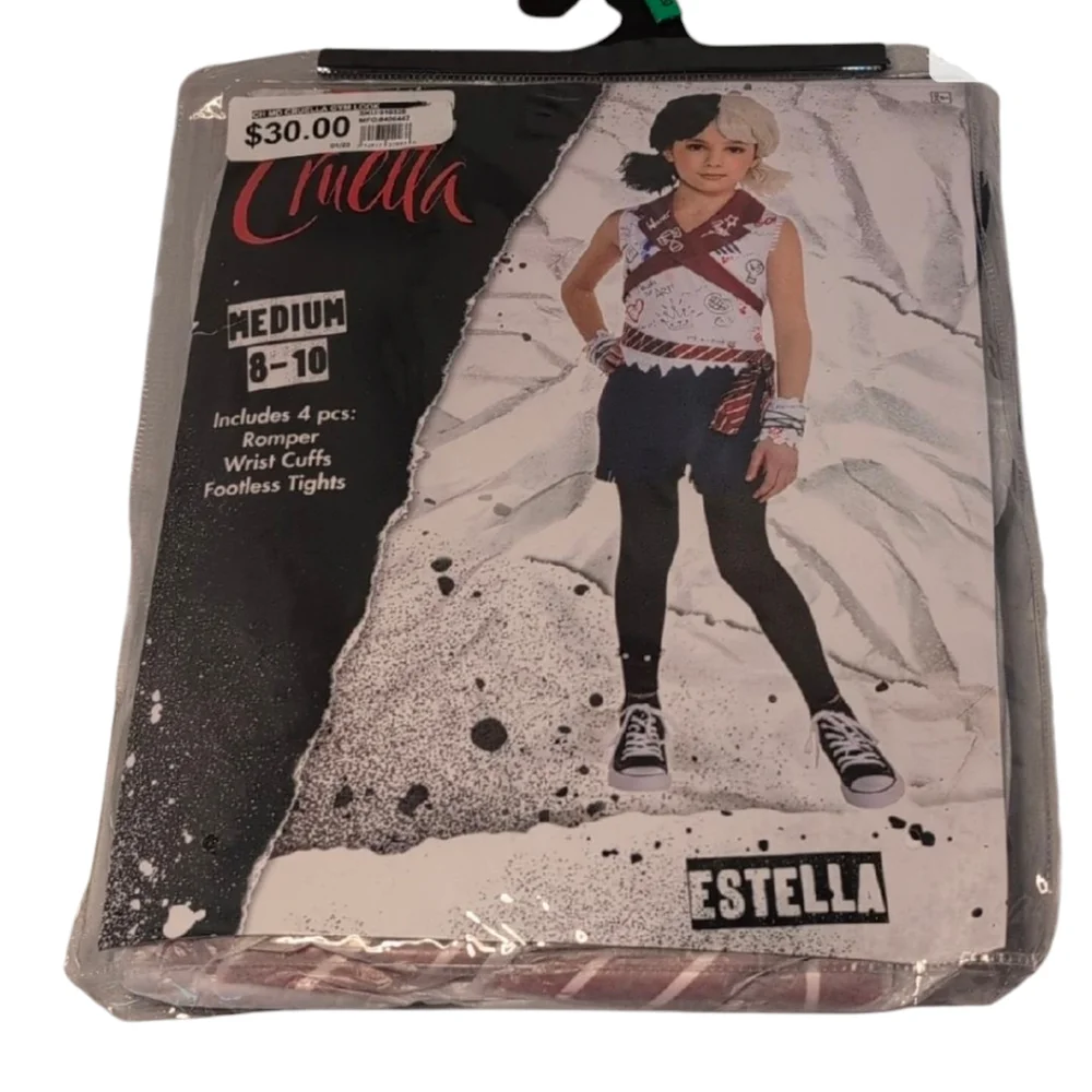 Disney Cruella Estella Black and White Costume Set